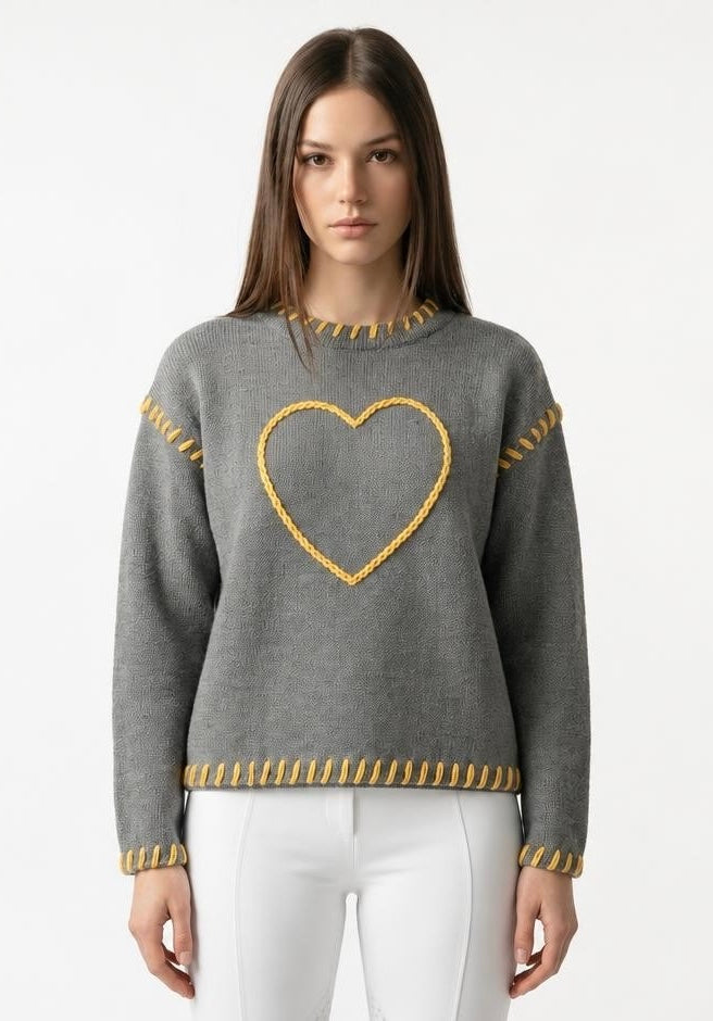 Ala Whipstitch Heart Sweater