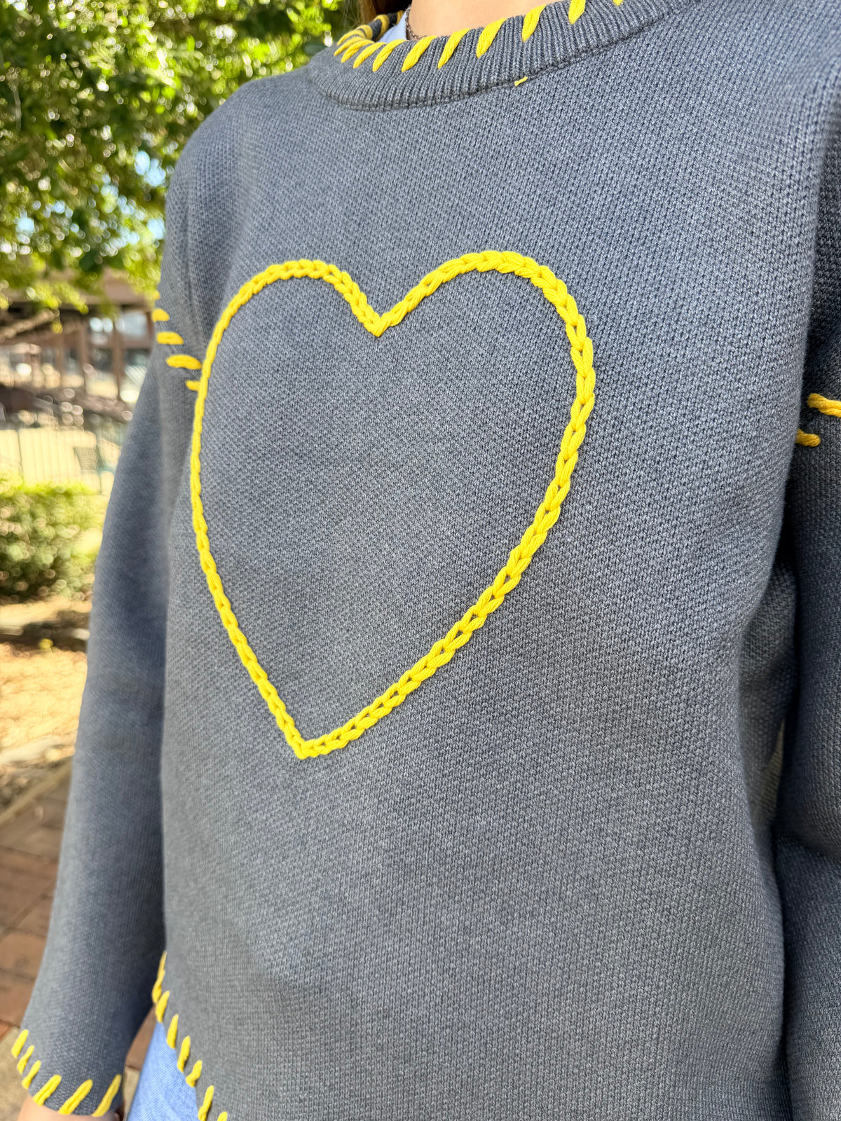 Ala Whipstitch Heart Sweater