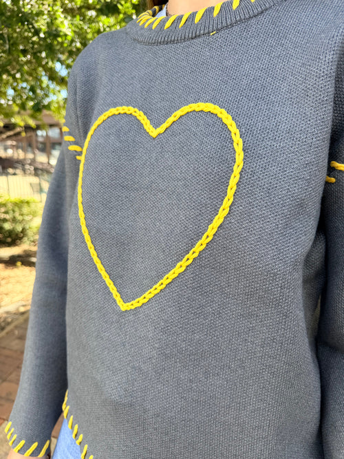 Ala Whipstitch Heart Sweater