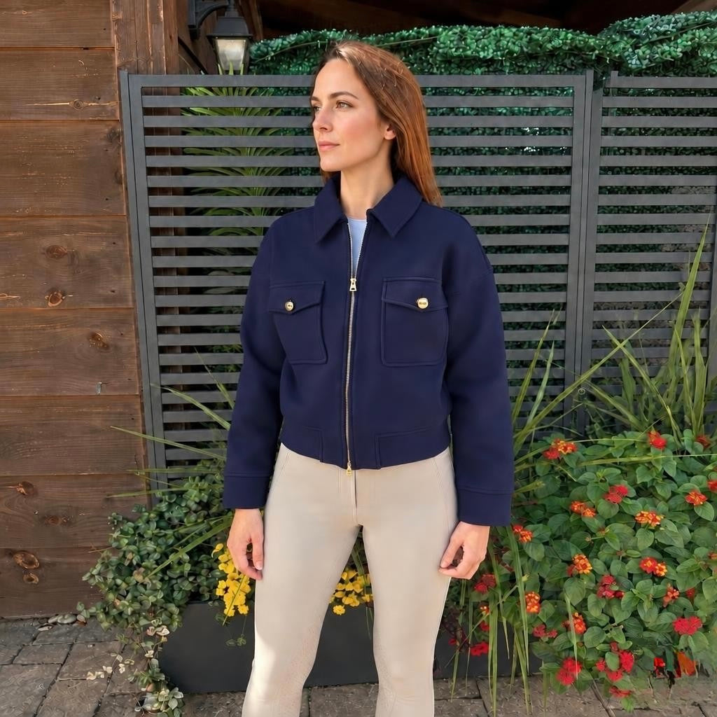 Sapphire Twill Bomber Jacket