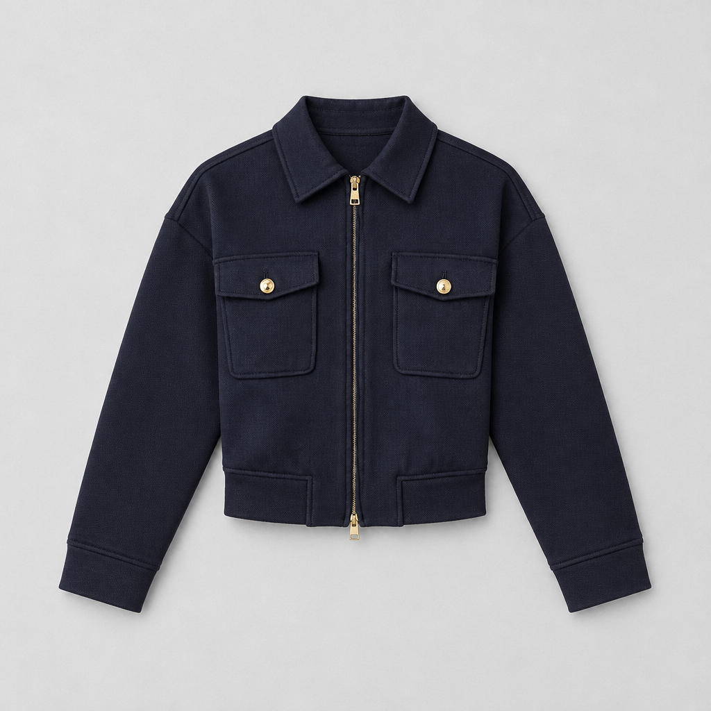 Sapphire Twill Bomber Jacket