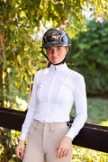 Smooch equestrian show shirt made from waffle fabric, combining style and comfort for competitive riders